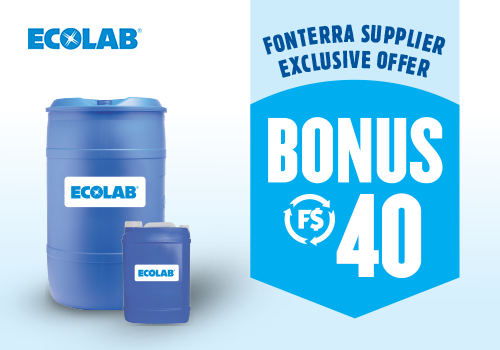 Fonterra Supplier exclusive offer. Earn Bonus F$40 on Ecolab.