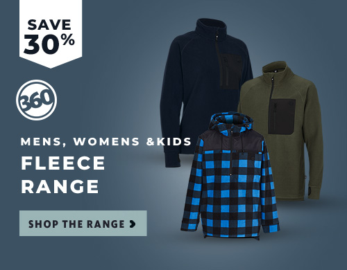 30% off Mens, Womens, and Kids Fleece Range