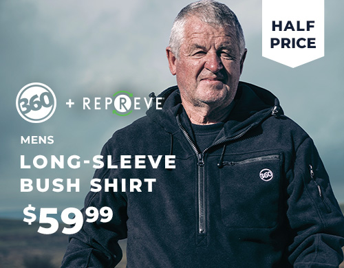 360 + REPREVE Mens Long Sleeve Fleece Bush Shirt