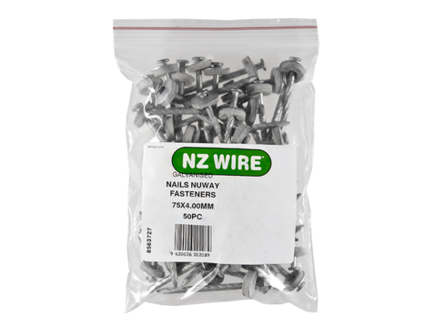 NZ Wire Nu Way Fastener Roof Galvanised Nails 75mm 50 Pk
