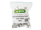 NZ Wire Twisted Spring Head Galvanised Nails 60mm x 3.15mm 500g
