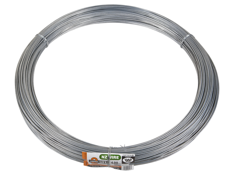 NZ Wire Low Tensile Wire Zinc/Aluminium Coated 2 Life 4mm (No 8 Wire) 25kg