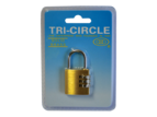 Tri-Circle Brass Combination Padlock 30mm