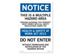 Lynn River Notice Multiple Hazards Mandatory Sign