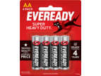 Eveready Super Heavy Duty AA Battery 4 Pack