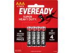 Eveready Super Heavy Duty AAA Battery 4 Pack